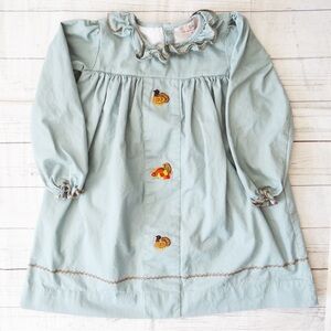 Smockingbird Thanksgiving Embroidered Girls Dress Size 6T